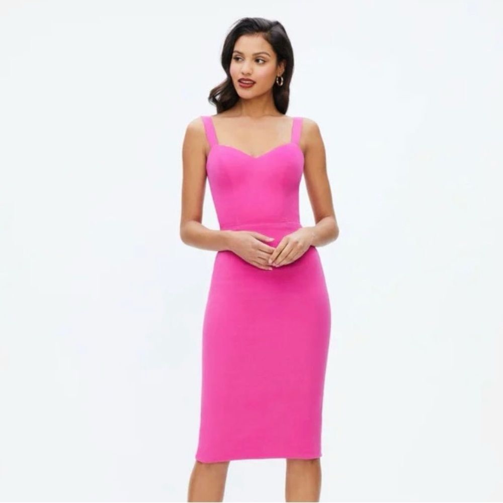 Dress The Population Nicole Sweetheart Sleeveless Sheath Dress Bright Fuchsia